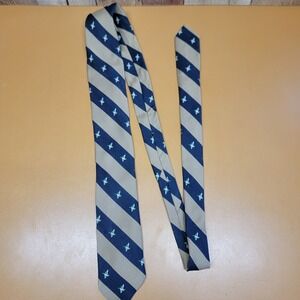 Park Avenue Mayers Striped Duck Print Silk Necktie Mens Formal Accessory